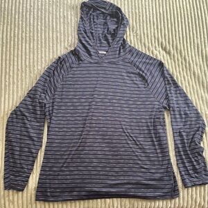 Cuddl Duds Navy Striped Men's Hoodie
